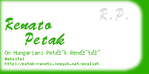 renato petak business card